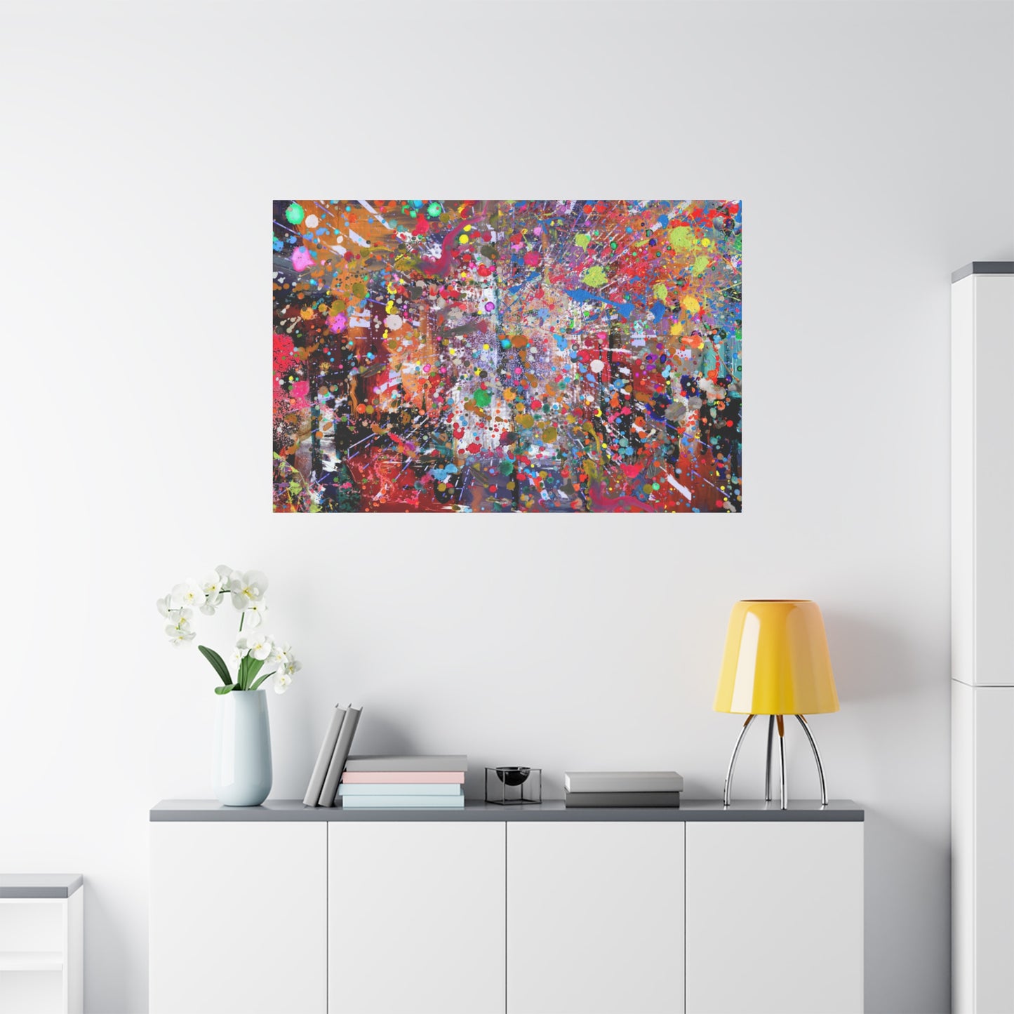 Neon Explosion Abstract Art Canvas Print - Paragon Prints