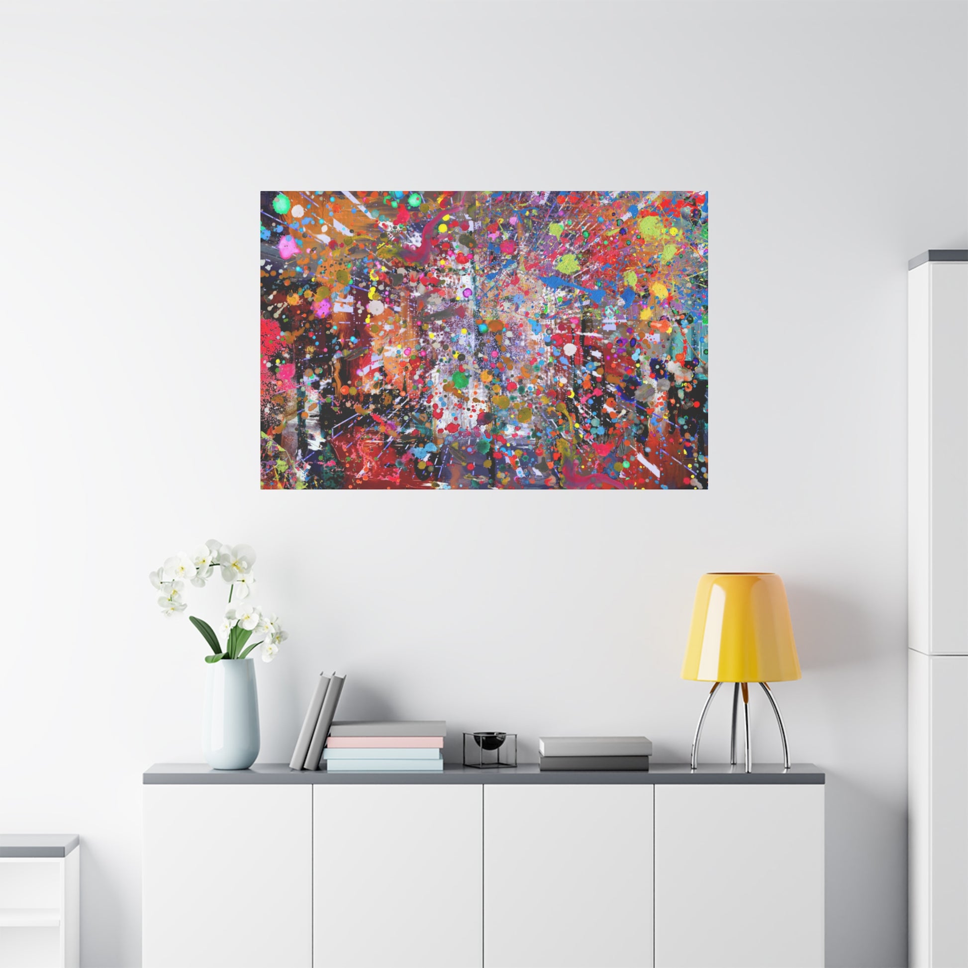 Neon Explosion Abstract Art Canvas Print - Paragon Prints