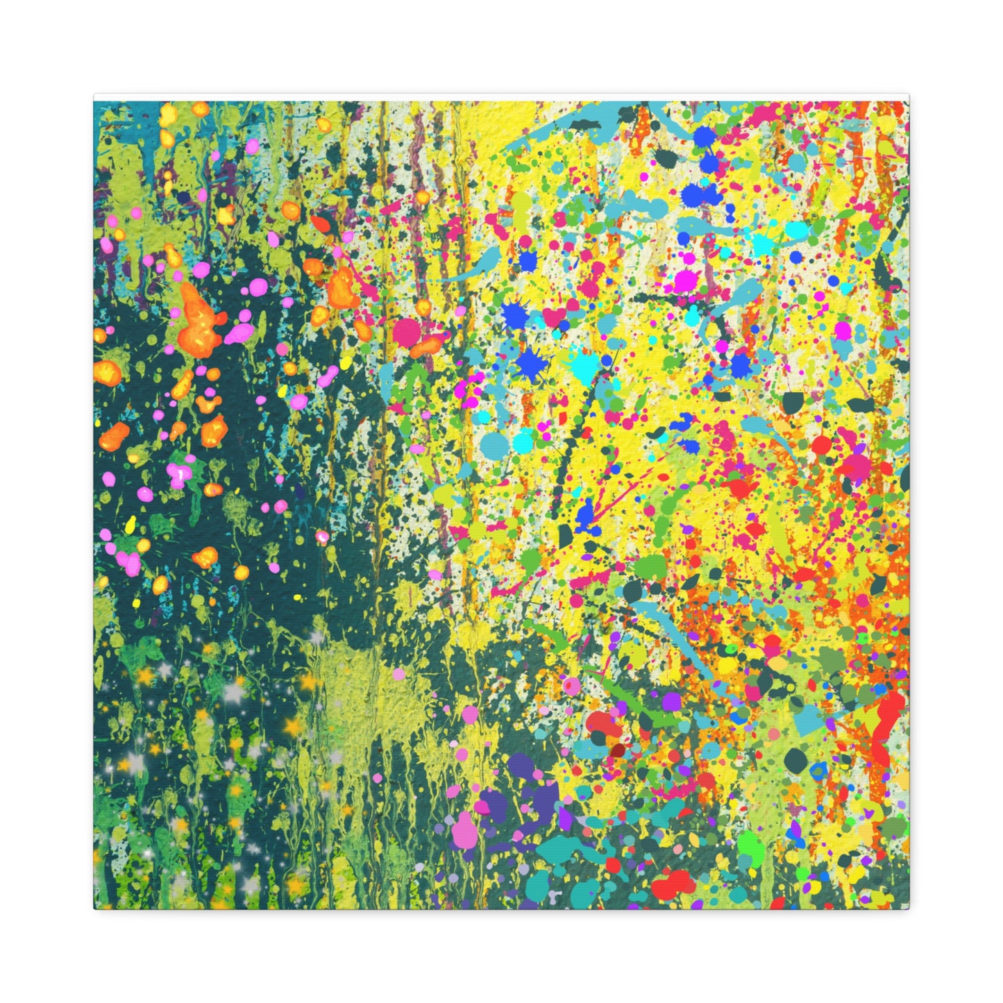 Vibrant Colorful Paint Splatter Abstract Art Canvas Print - Paragon Prints