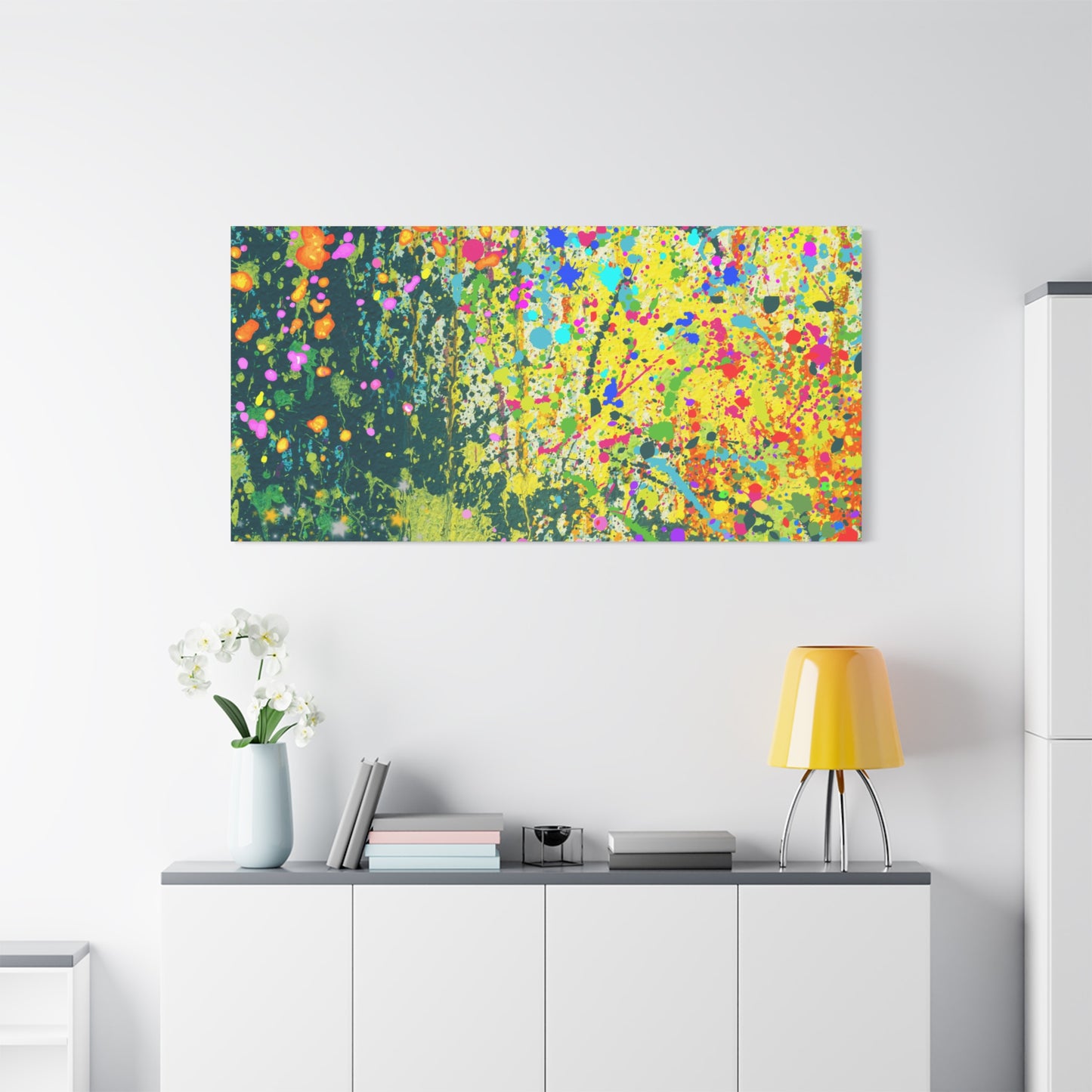 Vibrant Colorful Paint Splatter Abstract Art Canvas Print - Paragon Prints