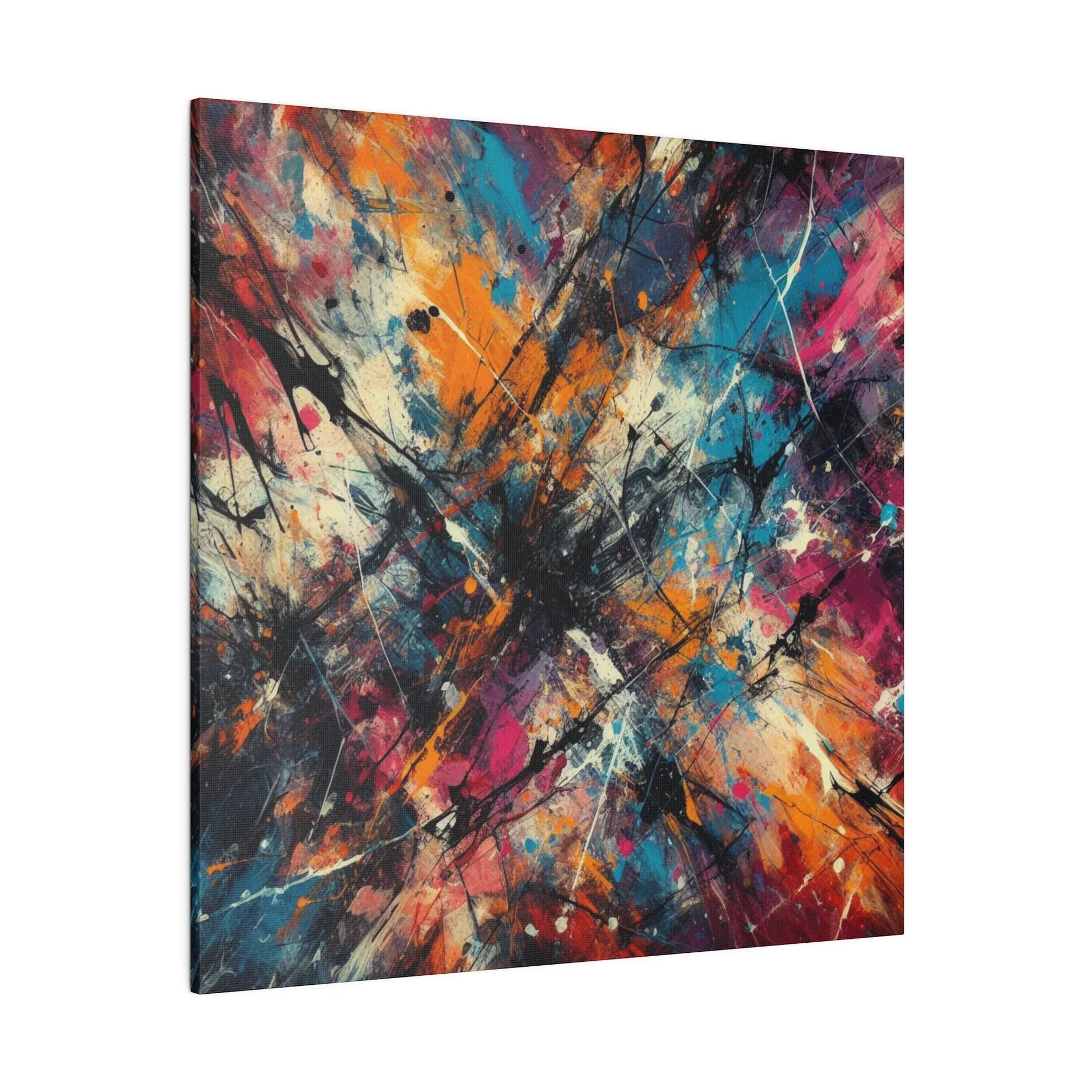 Electric chaos abstract canvas art print featuring vibrant colors and dynamic patterns for modern decor