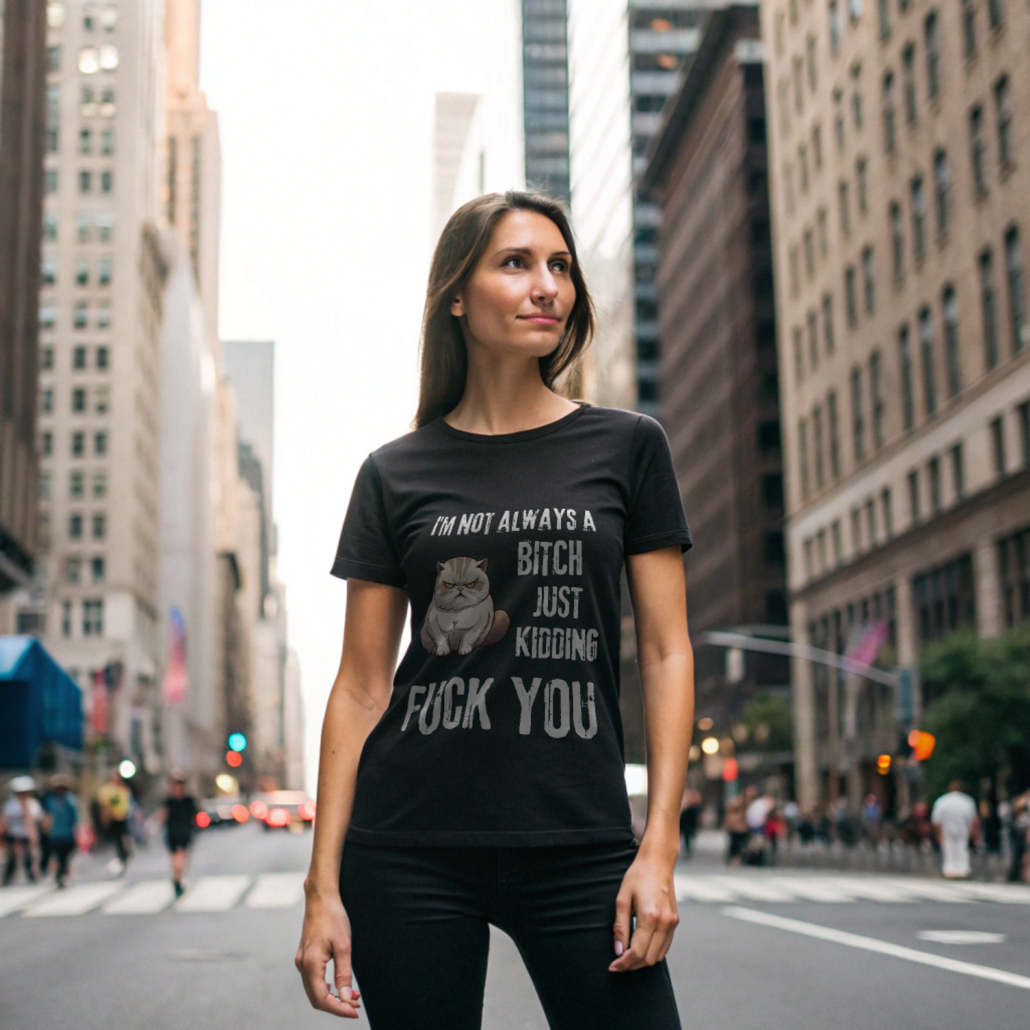 I'm Not Always A Bitch angry Cat Unisex Shirt featuring a humorous graphic design, perfect for casual wear.