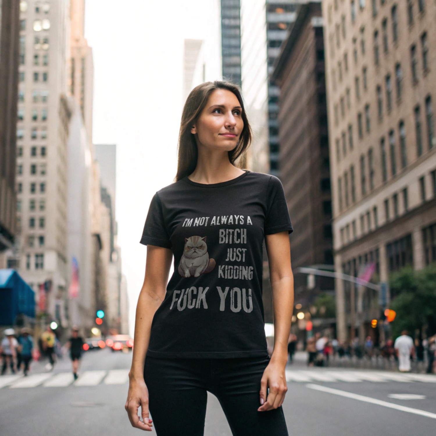 I'm Not Always A Bitch angry Cat Unisex Shirt featuring a humorous graphic design, perfect for casual wear.