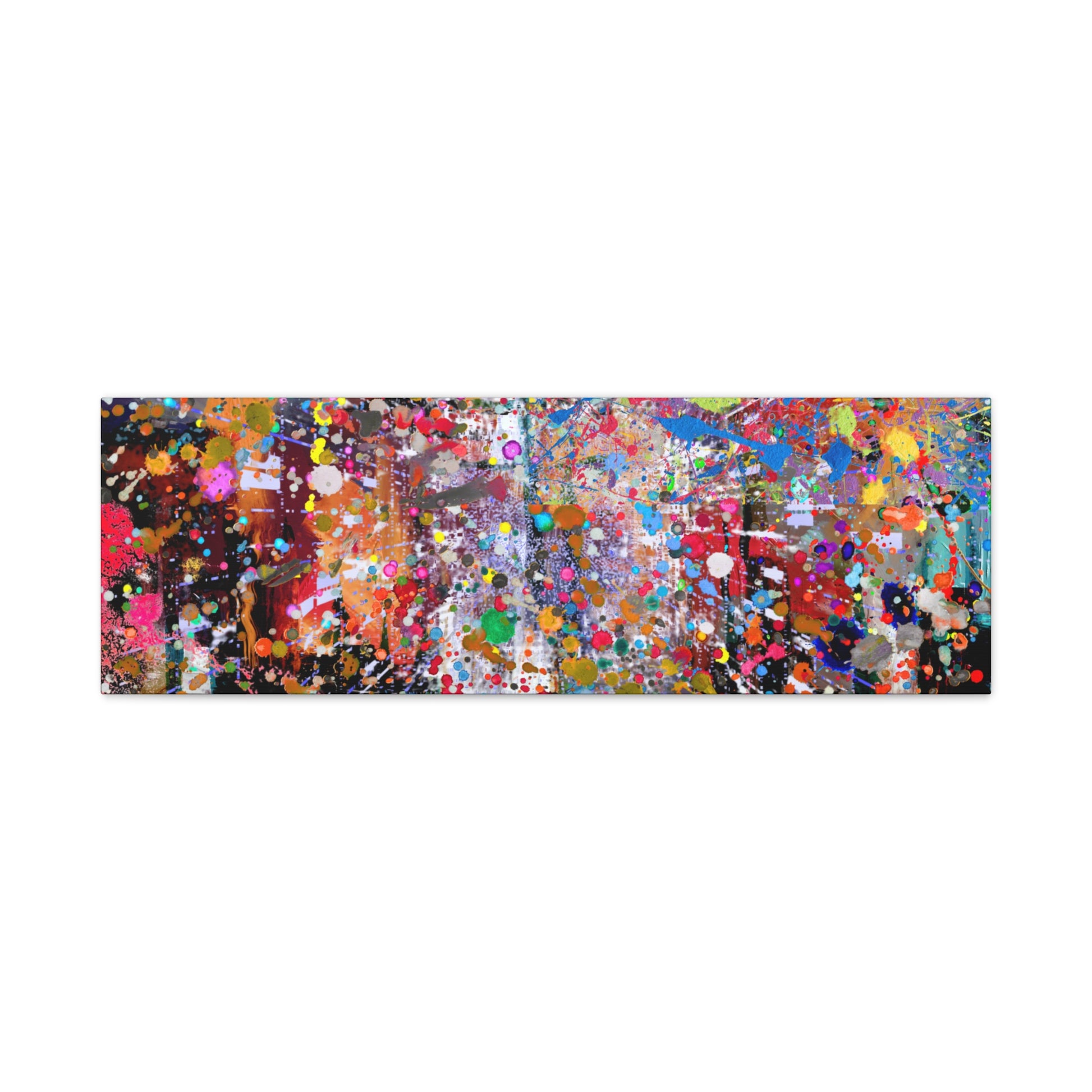 Neon explosion abstract art canvas print with vibrant colors and dynamic patterns for modern decor