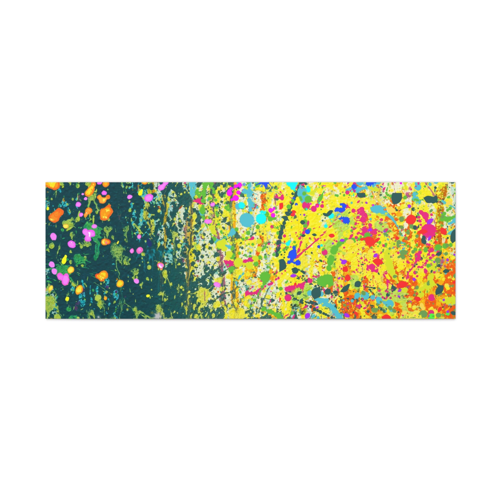 Vibrant colorful paint splatter abstract art canvas print featuring bold colors and dynamic patterns